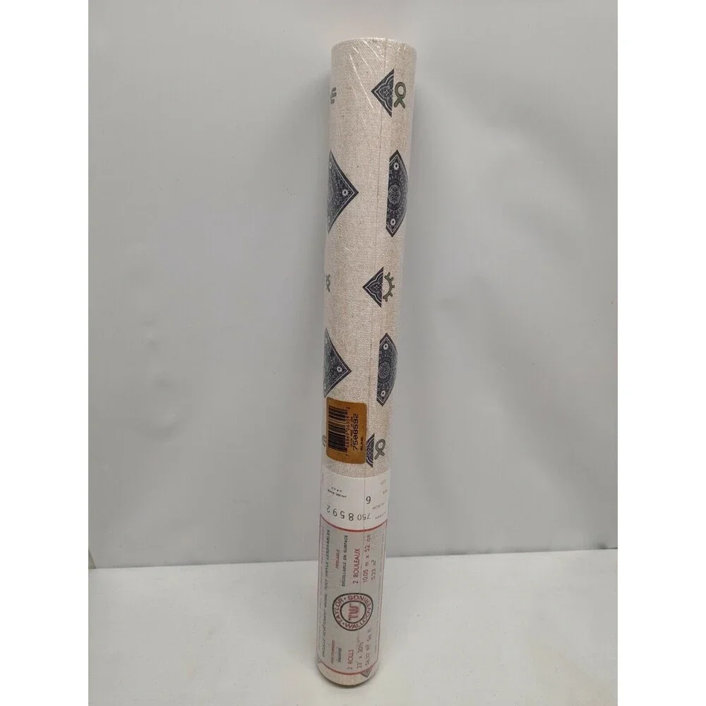 Vtg One Double Roll Prepasted Taylor Wallcovering Durable Vinyl Bandanna